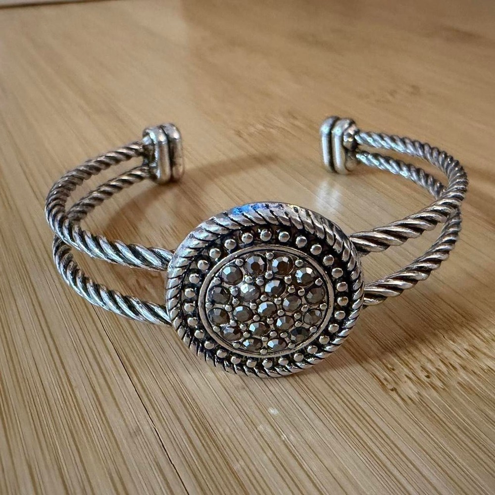 Silver Marcasite Cuff Bracelet